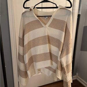 Striped Beige and Cream Sweater